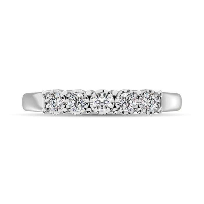 Diamond Illusion Band 1/6 ct tw Round-cut in 10K White Gold