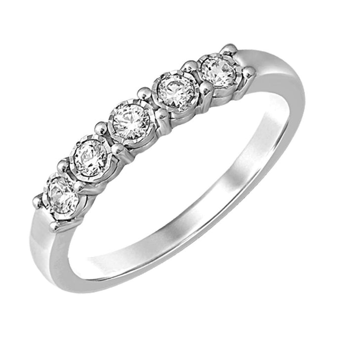 10K White Gold 2/5 Ct.Tw. Diamond Half Eternity Band