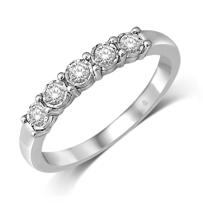 10K White Gold 5/8 Ct.Tw. Diamond Half Eternity Band