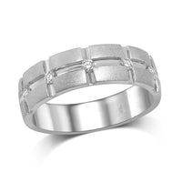 Thumbnail for 14K White Gold 1/6 Ct.Tw.Diamond Mens Machine Band