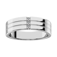 Thumbnail for Diamond 1/10 Ct.Tw. Mens Machine Band in 10K White Gold