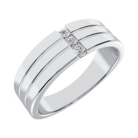 Thumbnail for Diamond 1/10 Ct.Tw. Mens Machine Band in 10K White Gold