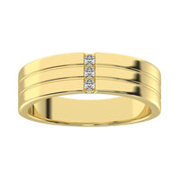 Thumbnail for Diamond 1/10 Ct.Tw. Mens Machine Band in 10K Yellow Gold