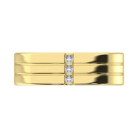 Thumbnail for Diamond 1/10 Ct.Tw. Mens Machine Band in 10K Yellow Gold