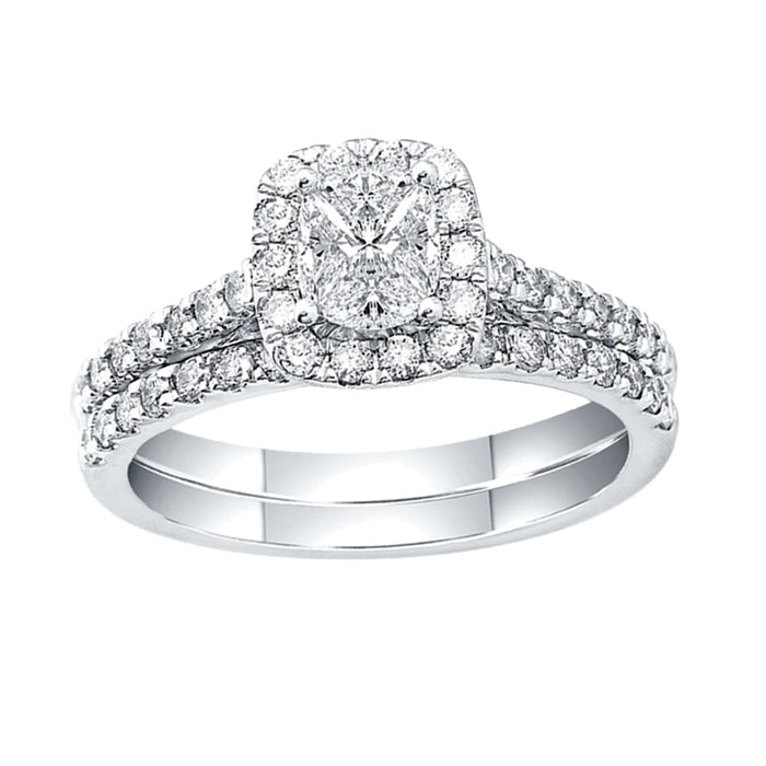 Lovecuts 14K White Gold 1 1/2 Ct.Tw. Diamond Bridal Ring