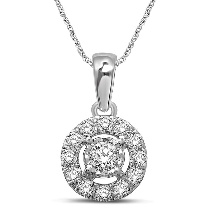 10K White Gold 1/4 Ct.Tw.Diamond Fashion Pendant