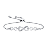Thumbnail for Sterling Silver Diamond Accent Bolo Bracelet