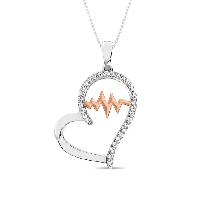 Sterling Silver 1/5 Ct.Tw. Glittering Beats Diamond Fashion Pendant