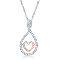 Thumbnail for Sterling Silver 1/6 Ct.Tw. Glittering Beats Heart Fashion Pendant