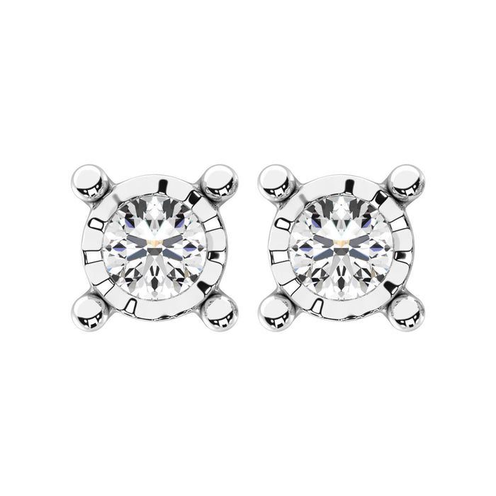 Diamond 1/4 Ct.Tw. Solitaire Stud Earrings in 14K White Gold