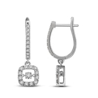 Thumbnail for 14K White Gold 1 Ct.Tw.Moving Diamond Danglers Earrings