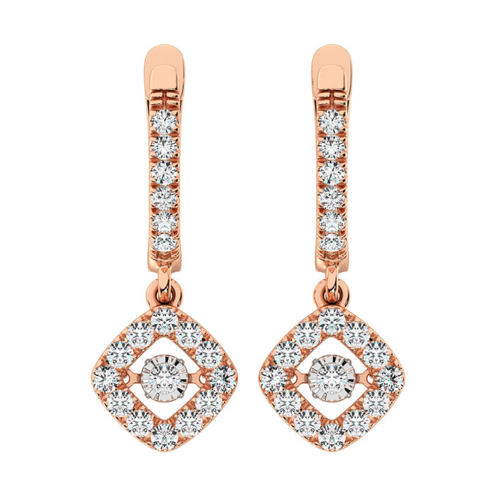 Diamond 5/8 Ct.Tw. Shimmering Hoop Earrings in 14K Rose Gold