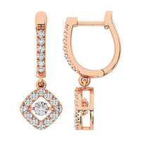 Thumbnail for Diamond 5/8 Ct.Tw. Shimmering Hoop Earrings in 14K Rose Gold