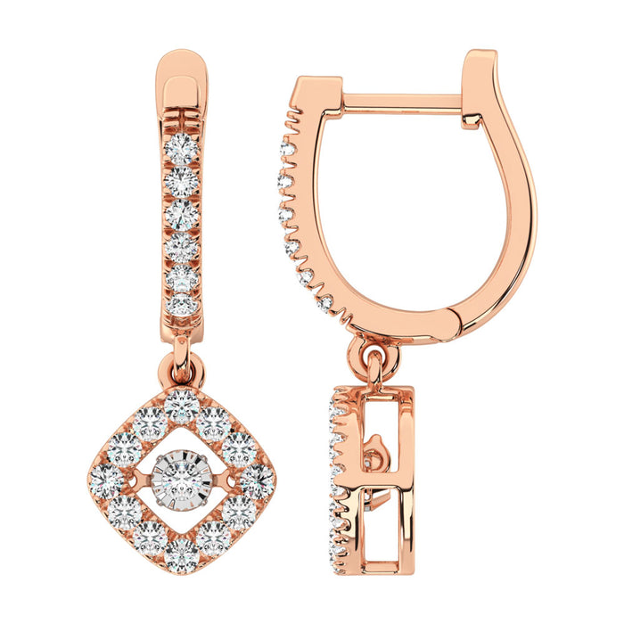 Diamond 5/8 Ct.Tw. Shimmering Hoop Earrings in 14K Rose Gold