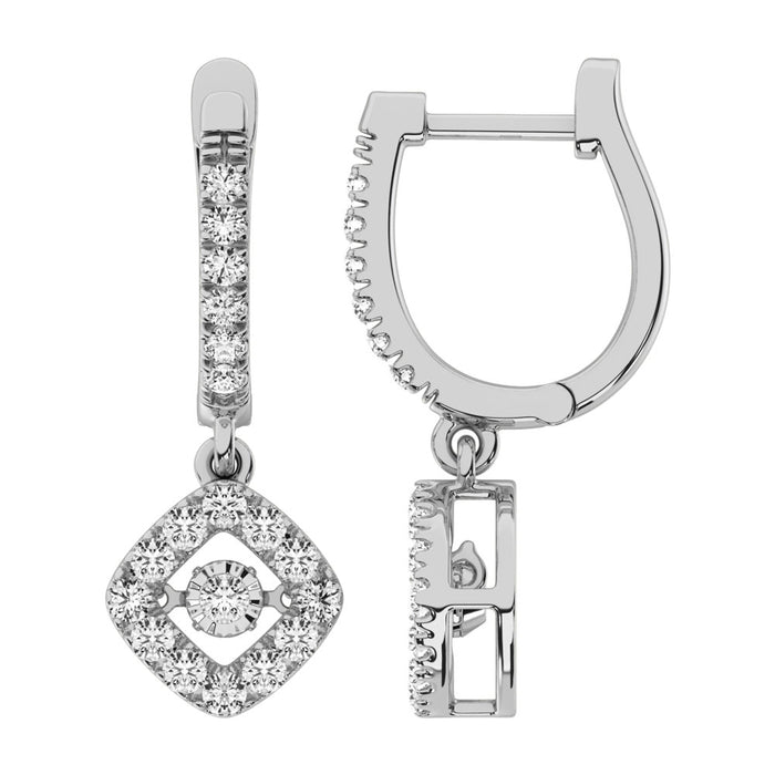 Diamond 5/8 Ct.Tw. Shimmering Hoop Earrings in 14K White Gold