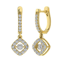 Thumbnail for Diamond 5/8 Ct.Tw. Shimmering Hoop Earrings in 14K Yellow Gold