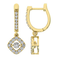 Thumbnail for Diamond 5/8 Ct.Tw. Shimmering Hoop Earrings in 14K Yellow Gold