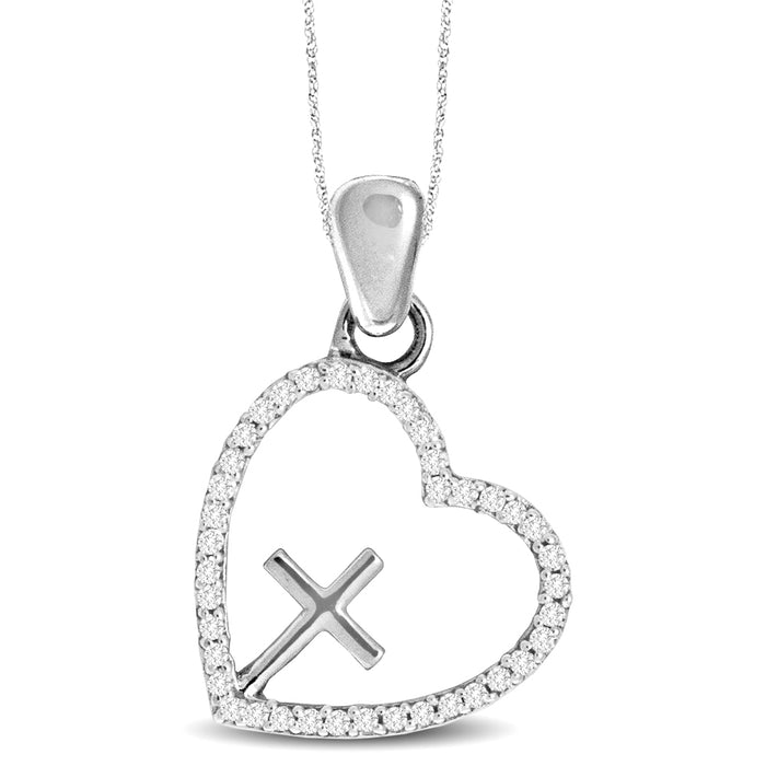 10K White Gold 1/8 Ct.Tw. Diamond Fashion Pendant