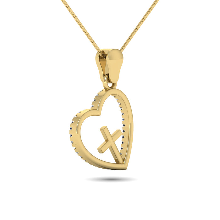 Diamond 1/10 Ct.Tw. Heart Pendant in 10K Yellow Gold