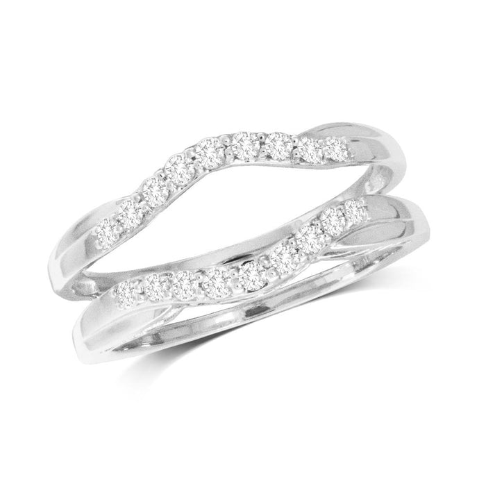 10K White Gold 1/4 Ct.Tw.Diamond Guard Ring