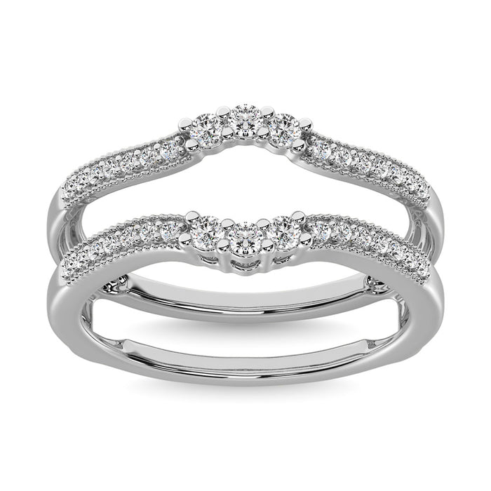 10K White Gold 1/3 Ct.Tw.Diamond Guard Ring