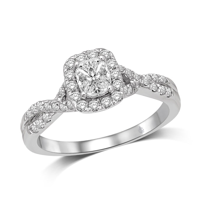 Lovecuts 14K White Gold 5/8 Ct.Tw.Diamond Engagement Ring