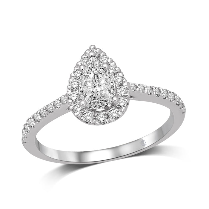 Lovecuts 14K White Gold 5/8 Ct.Tw.Diamond Engagement Ring