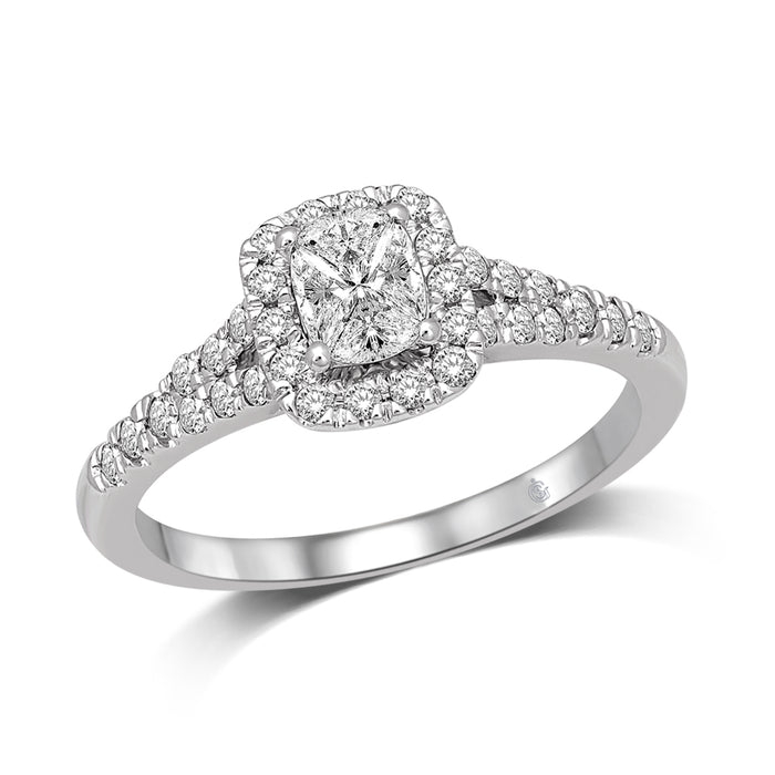 Lovecuts 14K White Gold 5/8 Ct.Tw.Diamond Engagement Ring