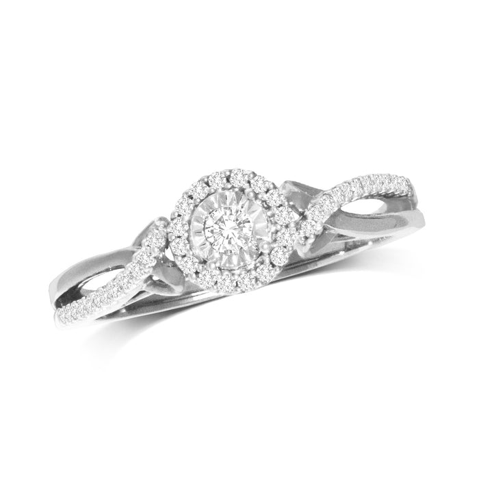 10K White Gold 1/5 Ct.Tw.Diamond Promise Ring