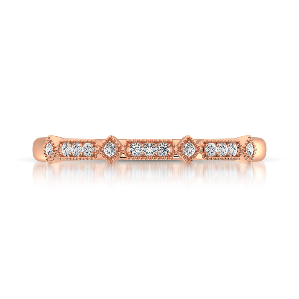 14K Rose Gold 1/20 Ct.Tw.Diamond Stackable Band