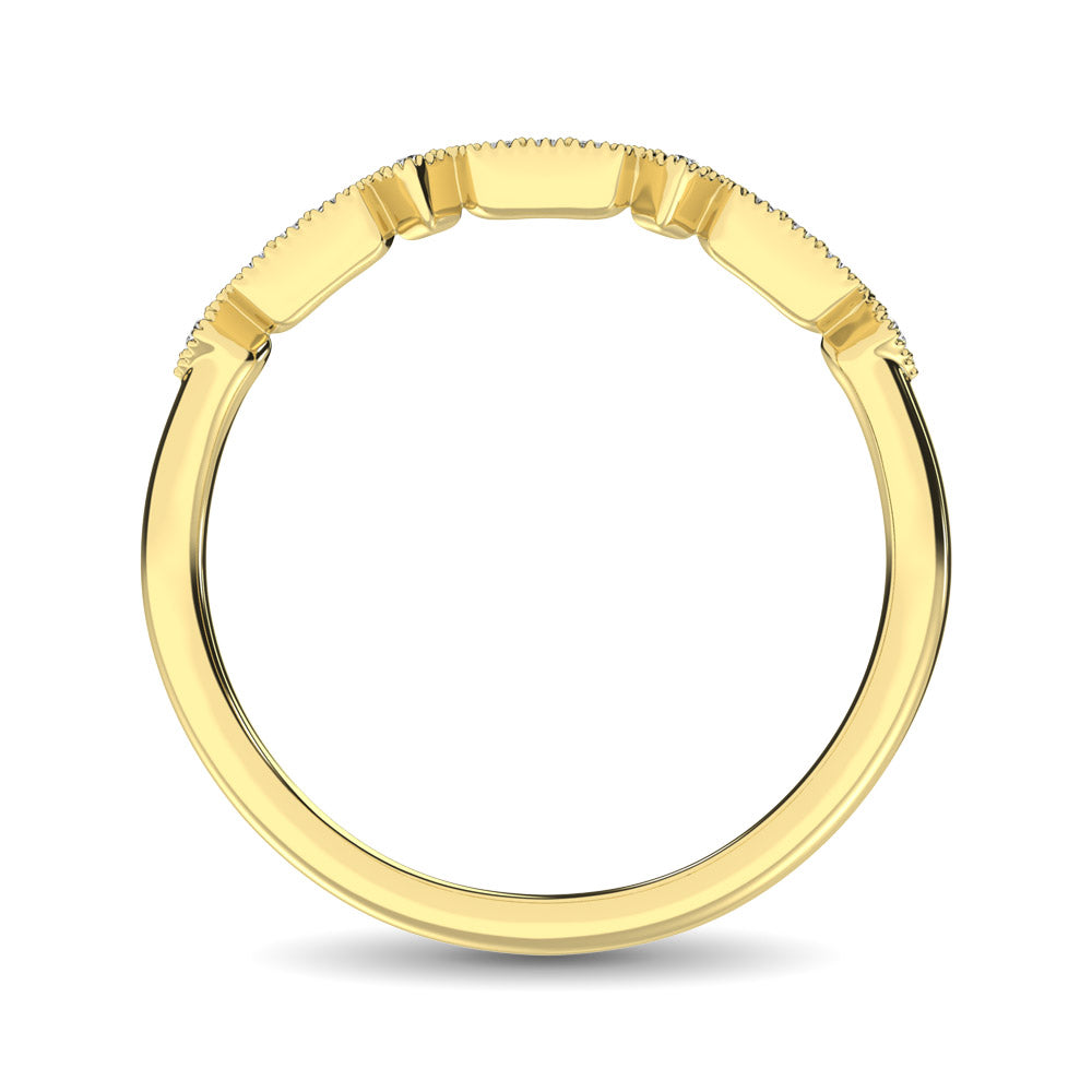 14K Yellow Gold 1/20 Ct.Tw.Diamond Stackable Band