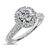 Thumbnail for 14K White Gold 1/2 Ct.Tw. Diamond Halo Engagement Ring