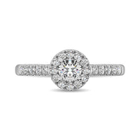 Thumbnail for 14K White Gold 1/2 Ct.Tw. Diamond Halo Engagement Ring
