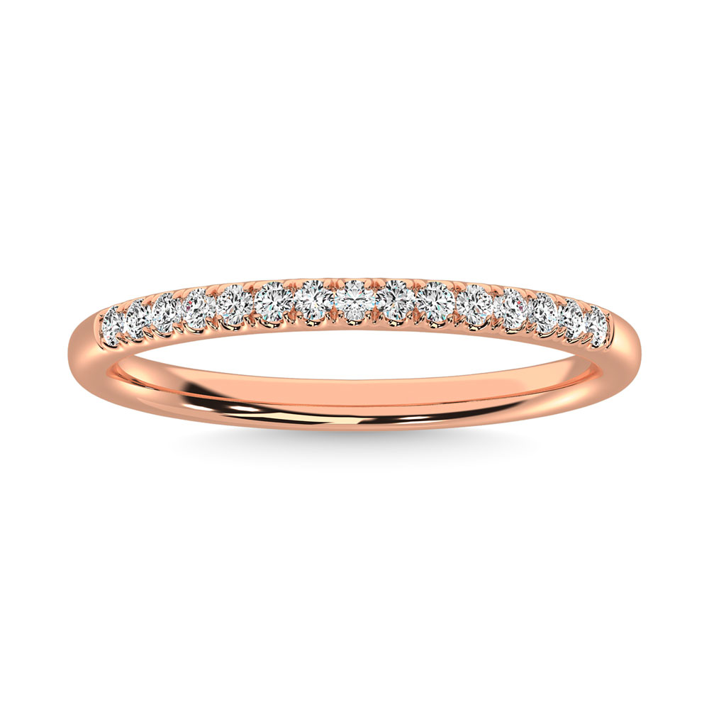 14K Rose Gold Diamond 1/8 Ct.Tw. Machine Band