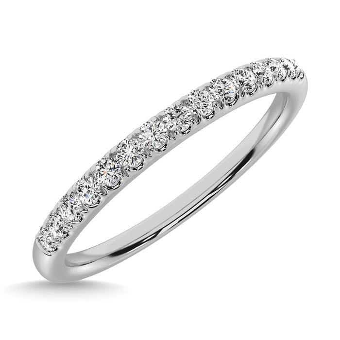 14K White Gold Diamond 1/8 Ct.Tw. Men's Machine Band