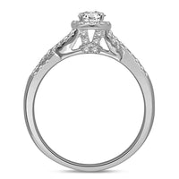 Thumbnail for 14K White Gold 1/2 Ct.Tw.Diamond Halo Engagement Ring