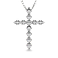 Thumbnail for Shared Prong Diamond  1/5 Ct.Tw Cross Pendant.