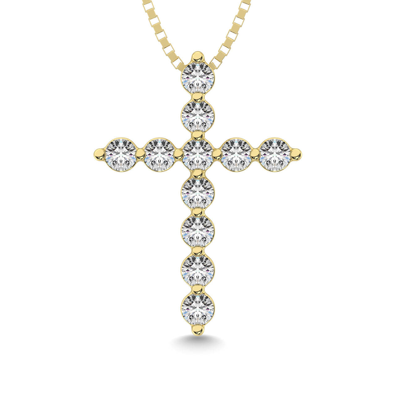 Shared Prong Diamond  1/5 Ct.Tw Cross Pendant.