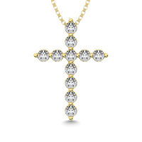 Thumbnail for Shared Prong Diamond  1/5 Ct.Tw Cross Pendant.