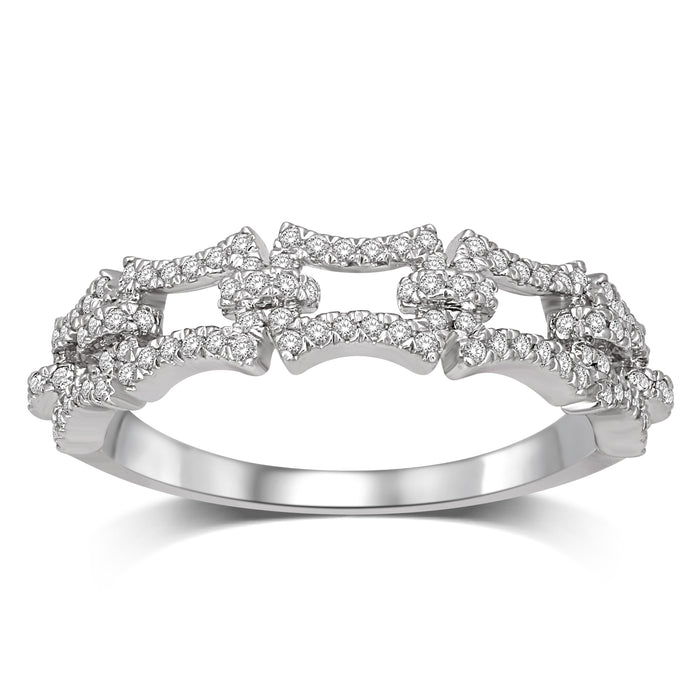 14K White Gold 1/4 Ct.Tw.Diamond Fashion Ring