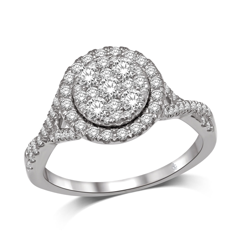 14K White Gold 9/10 Ct.Tw.Diamond Fashion Ring