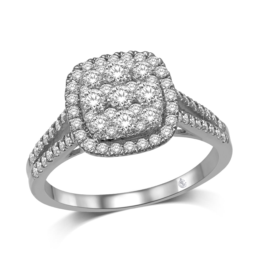 14K White Gold 9/10 Ct.Tw.Diamond Fashion Ring