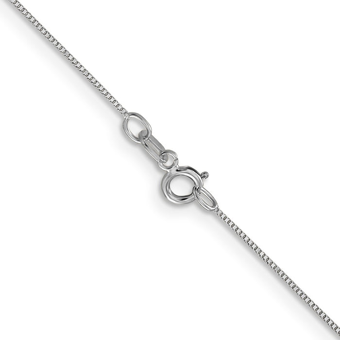 14k White Gold Carded .5mm Box Chain