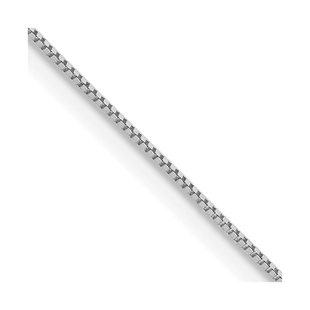 14k White Gold Carded .5mm Box Chain