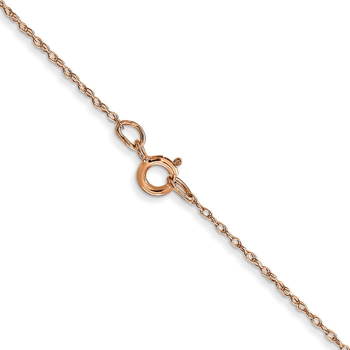 14k  Rose Gold .5 mm Carded Cable Rope Chain