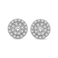 Thumbnail for 14K White Gold 1 Ctw Invisible Diamond Fashion Earrings