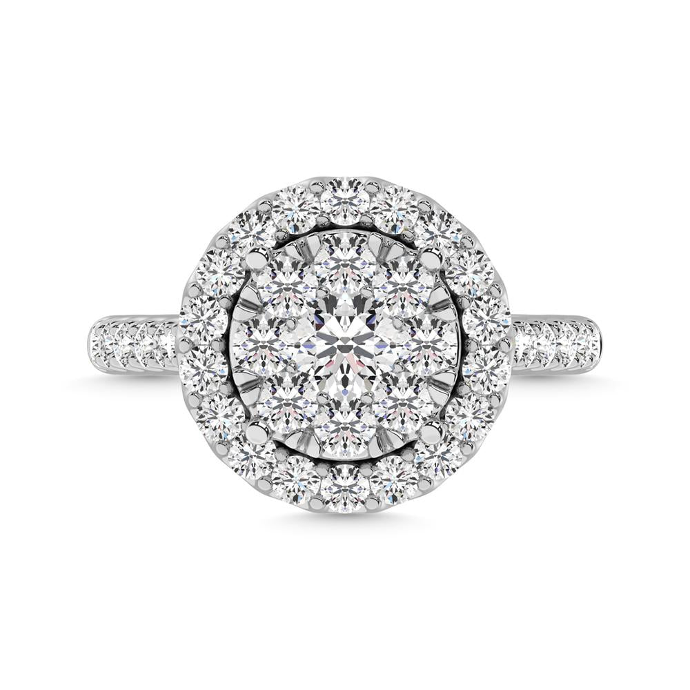 14K White Gold 1 Ctw Diamond Fashion Ring