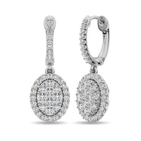 Thumbnail for 14K White Gold 2 Ctw Diamond Drop Earrings