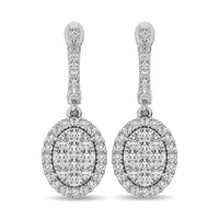 Thumbnail for 14K White Gold 3/4 Ctw Diamond Drop Earrings