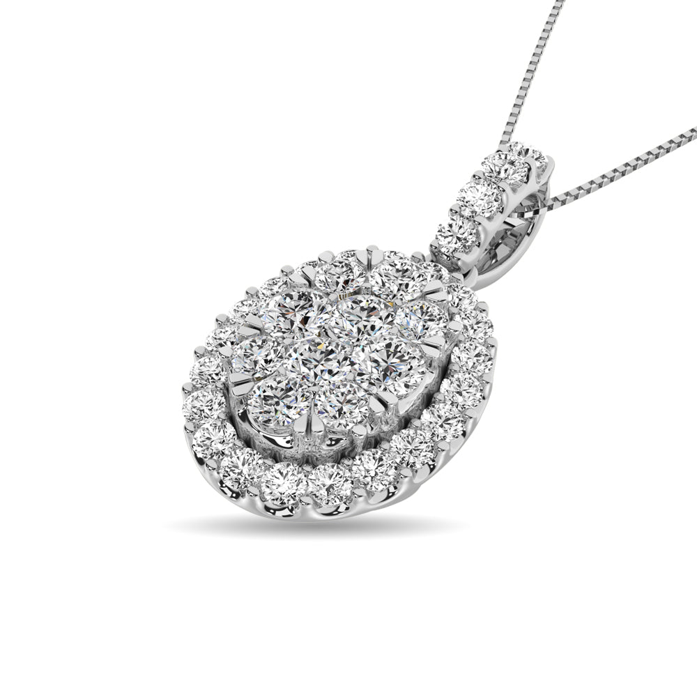 14K White Gold 1 5/8 Ctw Diamond Fashion Pendant